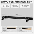 Homeforia 18 inch Floating Shelf Oak, High End Solid Real Wood 18inch Long Floating Shelves for Wall Mounted, Honey Oak Wooden 18in Floating Shelves, Heavy Duty Bracket, 18 X 6.5 X 1.75 inch, Set of 3