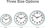Wall Clock Silent Non-Ticking Modern Clock Battery Operated10 Inch Small Classic Analog Decorative for Kitchen, Bathroom, Office, Bedroom, Home(Blue Gray)