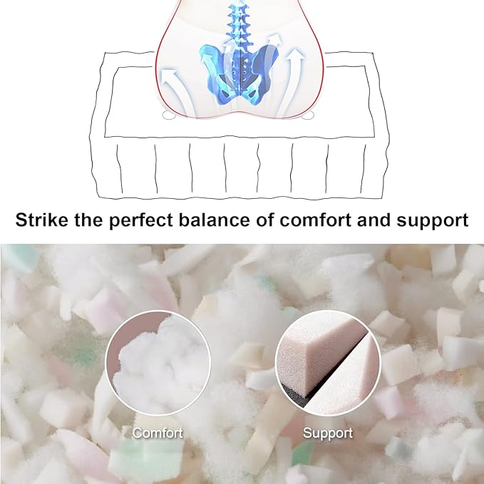 Square Floor Pillows, Large Floor Cushion for Adults Kids, Meditation Floor Pillow Seating Cushion with Shredded Memory Foam and Silk Wadding, 20"x20"x5" Ivory