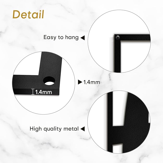 SIGNLEADER Metal Wall Art Decor Mid Century Abstract Lines Minimalist Modern Abstract Wall Sculpture Hangings Home Decoration for Living Room, Bedroom, Bathroom, Kitchen, Outdoor - 30" Black