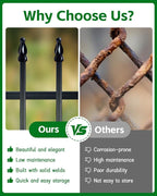 ARIFARO Metal Garden Fence 24" H x 24" W (5 Pack, Length 10 ft) Decorative Fencing, No Dig Border Fencing for Outdoor Patio Yard Flower Bed Animal Barrier