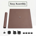 Tangkula 35 LBS Patio Umbrella Base, 20 Inches Heavy Duty Umbrella Stand, Square Umbrella Base w/Non-Slip Pads, Tightening Knob & 2 Adapters, Outdoor Umbrella Stand for Yard, Poolside, Garden (Brown)