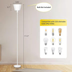 LED Floor Lamp for Office, Modern Tall Standing Lamps Floor Lamp for Bedroom Living Room, White Bright Lamp with Plastic Shade, Bulb Not Included.