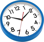 AKCISOT 12 Inch Wall Clock Silent Non Ticking Modern Wall Clocks Battery Operated, Analog Classic Clock Decorative for Bedroom, Kitchen, Home Office, Bathroom, School, Living Room(Blue)