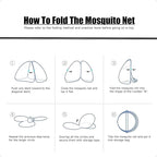 Mosquito Net for Bed, Folded Size 12 inch Portable Camping Travel Mosquito Net, Pop Up Mosquito Tent with Double Entry for King Queen Size Bed (Folded 17 Inch, 59"x79"x59")