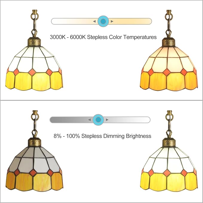 beaysyty Tiffany Style Stained Glass Retro Floor Lamp with Tray, Dimmable Floor Lamps, Custom Color Temperature Standing Lamp for Living Room and Bedroom,Painted Bronze