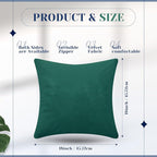 Pack of 6 Decorative Velvet Throw Pillow Covers Solid Square Soft Pillowcase Set Cushion Cases for Sofa Couch Bed Car Christmas Fall Home Decor 18 x 18 inch(Gold and Green)