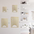 SIGNLEADER Metal Wall Art Decor Gold Shining Sun Minimalist Modern Abstract Wall Sculpture Hangings Home Decoration for Living Room, Bedroom, Bathroom, Kitchen, Outdoor - 30" Gold