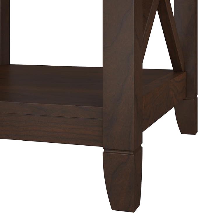 Bush Home Tall 5 Shelf Bookcase for Living Room or Home Office, Large Bookshelf, Modern Farmhouse Style, Key West Collection, Bing Cherry