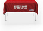 Custom Table Cloth for 4ft/5ft/6ft Table by BCB Print | Personalize with Business Logo/Image/Text | Trade Shows, Events & Weddings | HD Printed Custom Table Sign | Express Dispatch+Ship | Made in USA