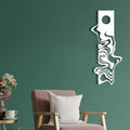 yumcake Modern Metal Wall Decor, Abstract Metal Wall Art, Modern Wall Decor, Abstract Wall Sculpture, Office Living Room Decor, Surprise Gift (White, 41 x 17 inches / 105 x 44 cm)