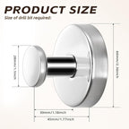 Reusable Heavy Duty Suction Cup Hooks for Kitchen/Bathroom/Shower - Wet-Proof Hooks for Towels, Robes, Loofah&Wreaths/No Drill Mounting on Glass, Tile, Metal (2, Polished Chrome)