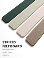 Cork Board Alternative Felt Strip Board 8-Pack 13"x2", Office Pin Board with 50 Push Pins, Adhesive Install for Bedroom Door & Home Office(Nordic Moss)