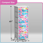 Sorbus Dresser Storage Tower, Organizer Drawers for Closet Boys & Girls Bedroom, Bedside Furniture, Chest for Home, College Dorm, Steel Frame, Wood Top, Tie-dye Fabric Bins (4-Drawer, Pastel Tie-dye)