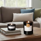 2-Pack Set Sandalwood Scented Candles for Men, Luxury Aromatherapy Candles for Home Scented, Natural Soy Fragrance Black Jar Candles, Gift for Men, Father, Husband