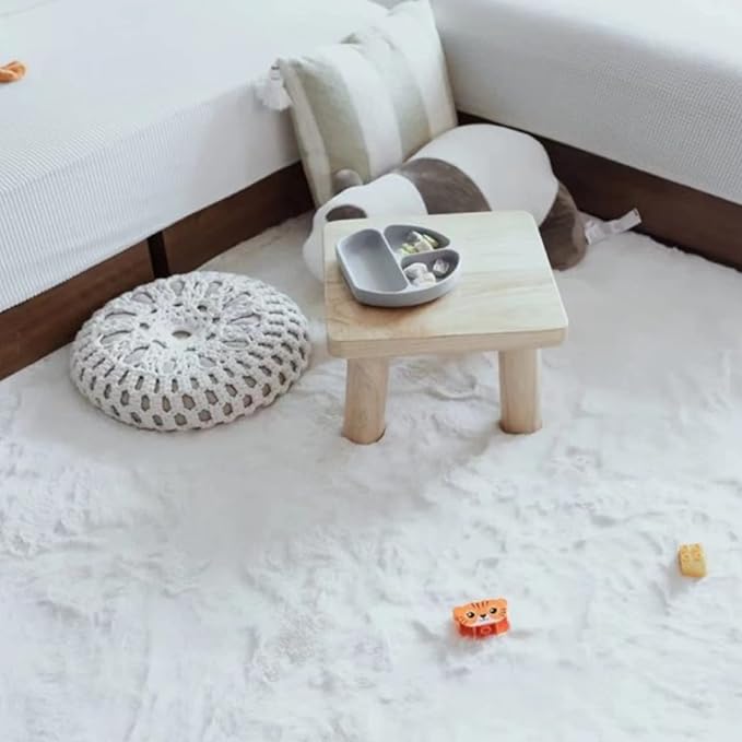 Ghouse Soft Faux Sheepskin Fur Rug 2x6 White Fluffy Bedside Rugs Plush Rug Shag Nursery Carpet Area Rugs for Living Room Bedroom Playing Room Decor