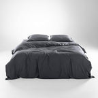 Olive + Crate Tencel Eucalyptus Cooling Duvet Cover Set - Hypoallergenic, Lyocell Tencel Duvet Cover - Temperature Regulating with Hidden Button Closure & Corner Ties - California King [Charcoal]