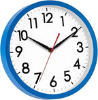 AKCISOT 12 Inch Wall Clock Silent Non Ticking Modern Wall Clocks Battery Operated, Analog Classic Clock Decorative for Bedroom, Kitchen, Home Office, Bathroom, School, Living Room(Blue)
