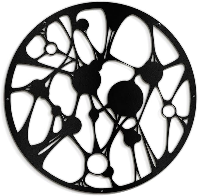 SIGNLEADER Metal Wall Art Decor Abstract Geometric Minimalist Modern Abstract Wall Sculpture Hangings Home Decoration for Living Room, Bedroom, Kitchen, Bathroom, Outdoor - 24" Black