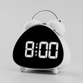 Twin Bell Alarm Clock, Cute Triangle Digital Alarm Clock, Bedside Loud Alarm Clocks for Heavy Sleepers Adults, Silent Desk Clock Battery Operated, Small Table Clock for Bedroom Living Room (White)