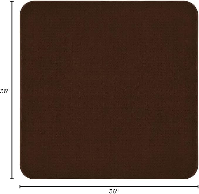 House, Home and More Skid-Resistant Carpet Indoor Area Rug Floor Mat - Chocolate Brown - 3 Ft X 3 Ft - Non Slip Rubber Backing, Stain Resistant, Dog Friendly, Living Room Bedroom Kitchen Entryway