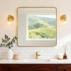 ANDY STAR Brushed Gold Bathroom Light Fixtures, Brass Vanity Lights for Mirror, 1-Light Bathroom Wall Sconces Lighting with Globe Clear Shade Up or Down Wall Mounted for Kitchen, Living Room, Hallway