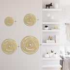 SIGNLEADER Metal Wall Art Decor Abstract Geometric Circles Minimalist Modern Abstract Wall Sculpture Hangings Home Decoration for Living Room, Bedroom, Bathroom, Kitchen, Outdoor - 18" Gold