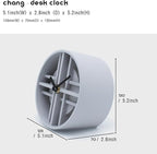 AonT Design Modern Desk Clock (Korean Lattice Pattern) Silent Analog Minimalist – Made in Korea Decorative Shelf Clock for Table and Living Room Decor (White)