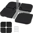 Giantex 4-Piece Fillable Offset Umbrella Base, 238 lbs Heavy Duty HDPE Cantilever Patio Umbrella Stand, Sand & Water Filled Weighted Base Plates, with 4 Connecting Pins for Outdoor Deck & Poolside