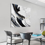 Abstract Wall Art Large Black and White Wall Decor Living Room Pictures for Bedroom Framed Office Decor for Wall Grey Paintings Neutral Artwork