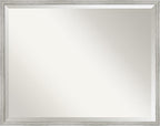 Amanti Art White Wall Mirror 23x29 Shiplap White Narrow Rectangle Bathroom Mirror for Wall Decor Living Room, Large Cottage Wood Frame, Hangs Horizonally and Vertically, Bathroom Decor, Beveled Edge