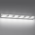 Modern LED Bathroom Lights Fixtures(6-Light),Stainless Steel Chrome Acrylic Wall Lighting,Vanity Lights for Bathroom Over Mirror(6000k 41in)