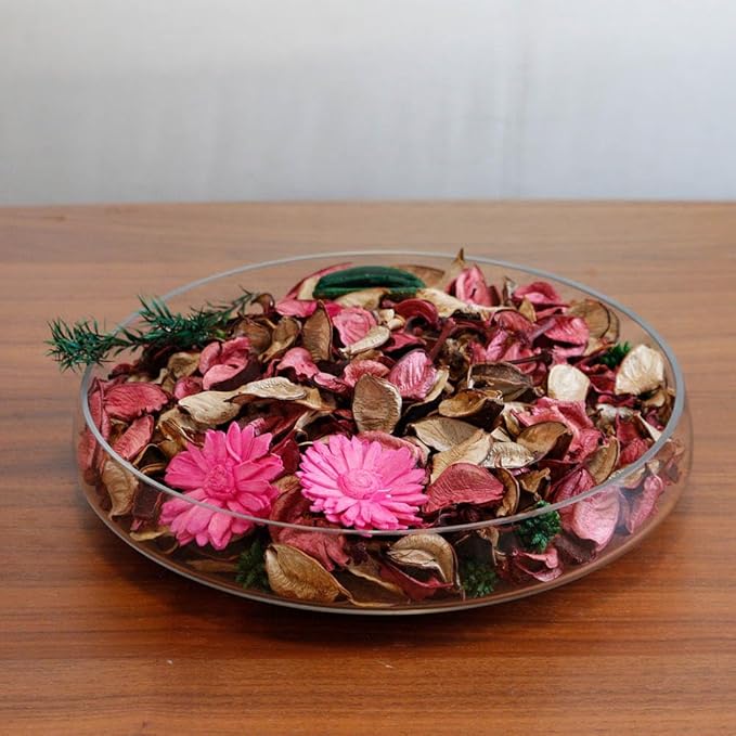 Qingbei Rina Valentines Potpourri Bags,Pink Bowl Filler,Rose Scented Spring Decorative Potpourri Dried Flowers,Home Fragrance Sachet,Vase Fillers(8.4 oz)