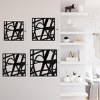 SIGNLEADER Metal Wall Art Decor Abstract Black Stroke Lines Minimalist Modern Abstract Wall Sculpture Hangings Home Decoration for Living Room, Bedroom, Bathroom, Kitchen, Outdoor - 18" Black