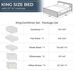 HEVUMYI Dusty Pink King Comforter Set - 7-Piece All Season Bed in a Bag King, Ultra Soft Bedding Set with Comforter, Flat Sheet, Fitted Sheet, Pillowcases, Pillow Shams