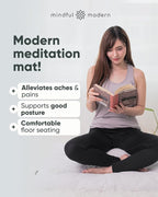 Mindful & Modern Zabuton Meditation Mat - Cotton Filled Yoga and Meditation Pad - Zabuton Meditation Cushion for Kneeling and Sitting Support - Large Rectangular Sitting Floor Pillow for Bench or Zafu
