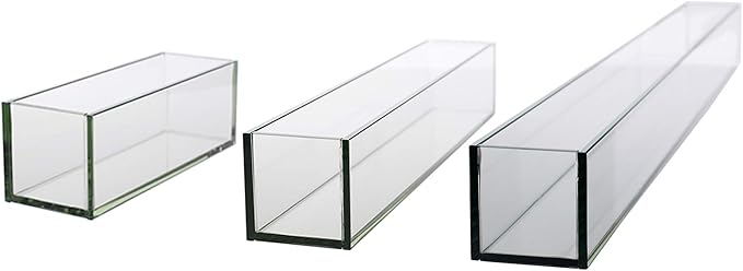 WGV Rectangle Plate Vase, Length 24", Width 4", Height 4", Glass Container, Floral Dispaly, Candy Holder, Planter Terrarium for Wedding Party Event, Home Office Décor, Clear, 1 Piece