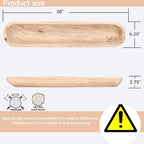 Athaliah Wooden Dough Bowl, 30 Inch Hand Carved Rustic Long Wood Dough Bowls for Decor, Vintage Decorative dough bowl for Table Centerpiece (30 Inch-Natural color)