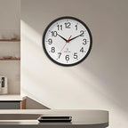 Atomic Wall Clock, Modern 14 Inch Battery Operated Wall Clocks, Analog Clock for Living Room, Office, Home, Bedroom, Kitchen, Bathroom(Black)