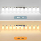 10-Light Bathroom Vanity Light Brushed Nickel,64.5in Vanity Lights with White Frosted Glass,Modern Bathroom Wall Lights Fixtures Over Mirror,Wall Sconces Lighting for Bedroom Living Room,E26