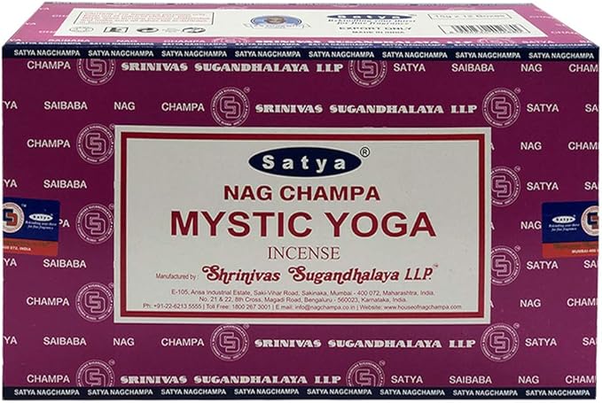 Mystic Yoga Incense Sticks and Holder Bundle - Satya Incense
