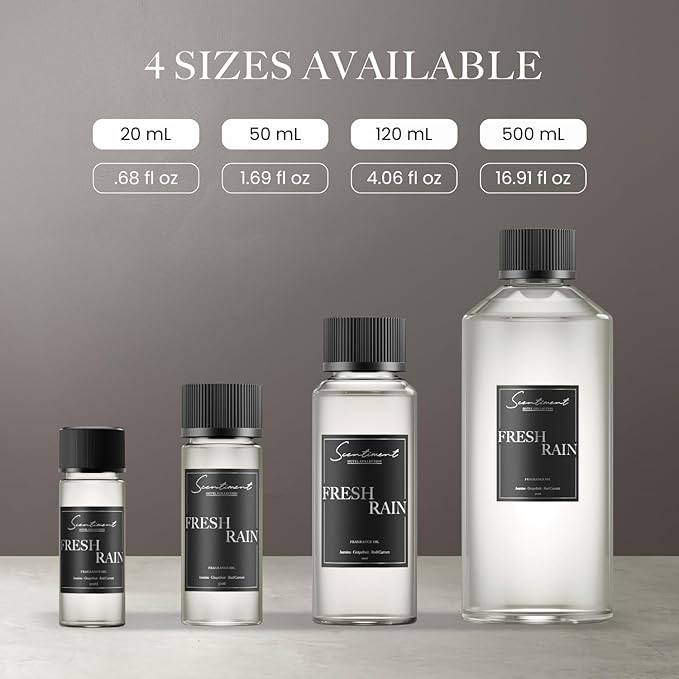 Scentiment Diffuser Oil - Fresh Rain | Aromatherapy Home Fragrance |Inspired by Luxury Five Star Hotels | Luxurious Scent with Notes of Fresh Grapefruit and Crisp Red Currant (50 mL)
