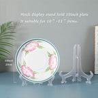 Artliving 9 Inch Clear Plastic Easels or Stand/Plate Holders to Display Pictures or Other Items at Weddings, Home Decoration, Birthdays, Tables (6 Pack)