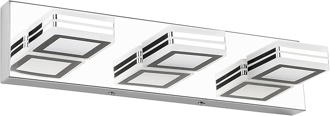 SOLFART 3 Light Modern Bathroom Lights Over Mirror Chrome Vanity Lighting Fixtures Gloss Chrome LED Bathroom Vanity Lights
