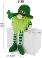 Adorable St. Patrick's Day Gnomes Plush Decorations Irish Leprechaun Luck Green Gnome Shamrock Elf Doll Swedish Tomte Ornaments for St. Patricks Day Home Decor
