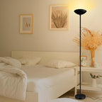 Stepless Dimmable Floor Lamp,30W 3000LM Super Bright LED Torchiere Floor Lamps with Remote & Touch Control,71 in Tall Modern Standing Lamp for Living Room Bedroom Office,2700k-6500k,Black