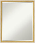Amanti Art White Wall Mirror 21x17 Paige White Gold Rectangle Bathroom Mirror for Wall Decor Living Room, Small Modern Wood Frame, Hangs Horizonally and Vertically, Bathroom Decor, Beveled Edge
