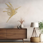 SIGNLEADER Metal Wall Art Decor Flying Bird Minimalist Modern Abstract Wall Sculpture Hangings Home Decoration for Living Room, Bedroom, Bathroom, Kitchen, Outdoor - 30" Gold
