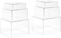 Red Co. Set of 3 Crystal Clear Acrylic Cube Display Nesting Risers with Hollow Bottoms, Transparent - 2 Pack