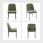COLAMY Dining Chairs Set of 6, Modern Dining Chairs, Fabric Upholstered Dining Chairs, Kitchen Chairs with Curved Back and Metal Legs for Dining Room Kitchen Restaurant, Green
